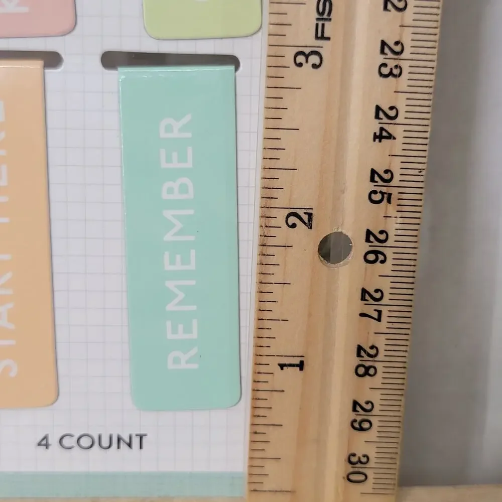 Line & Letter Magnetic Book Marks (4 Count) - NEW / SEALED